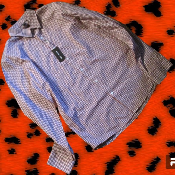 Harvest Orange Fall Orange & White Checkered XXL Long Sleeve Shirt For Men - Picture 1 of 1